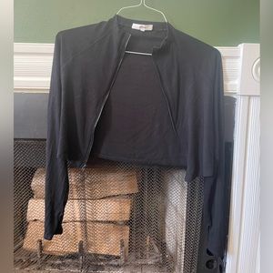 Joah Brown long sleeve crop zip top